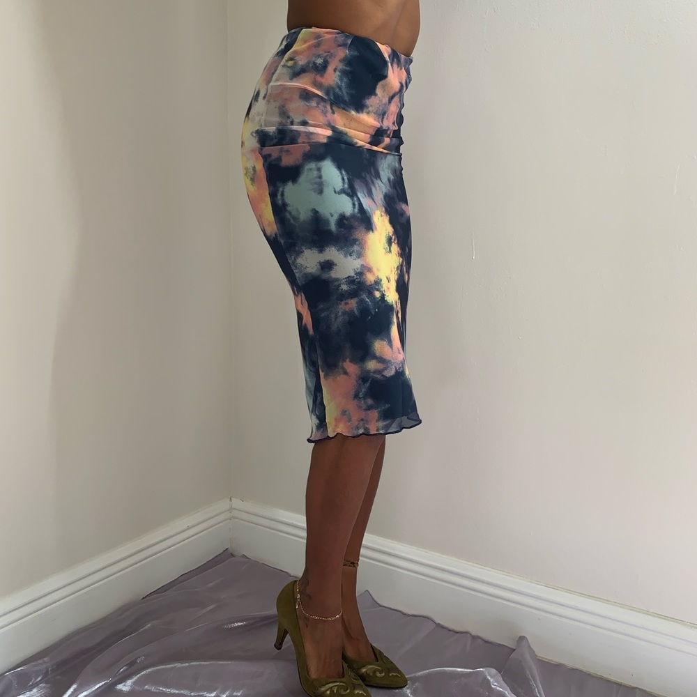 Tie dye fitted skirt